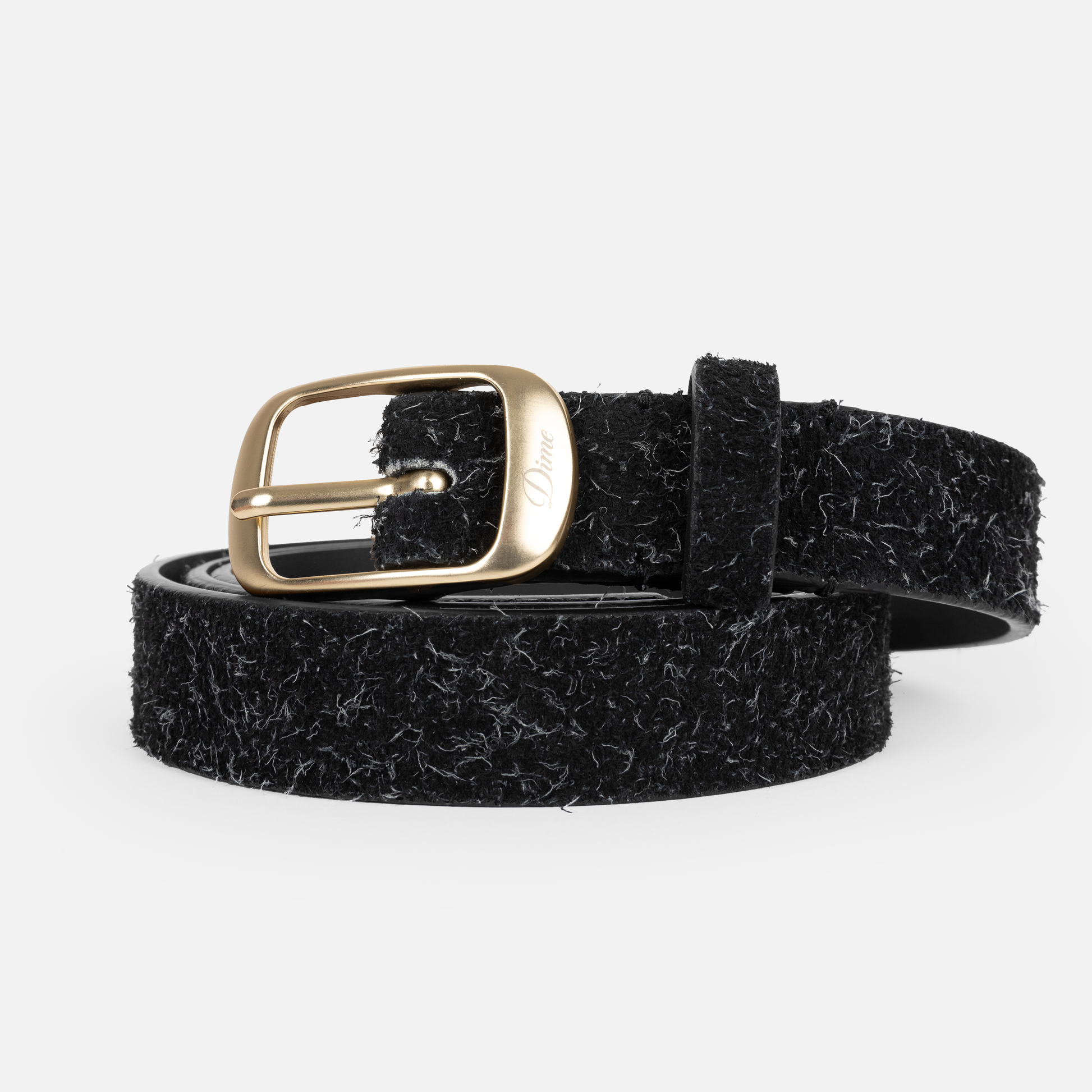 DIME DRESS LEATHER BELT - Shaggy Black détail