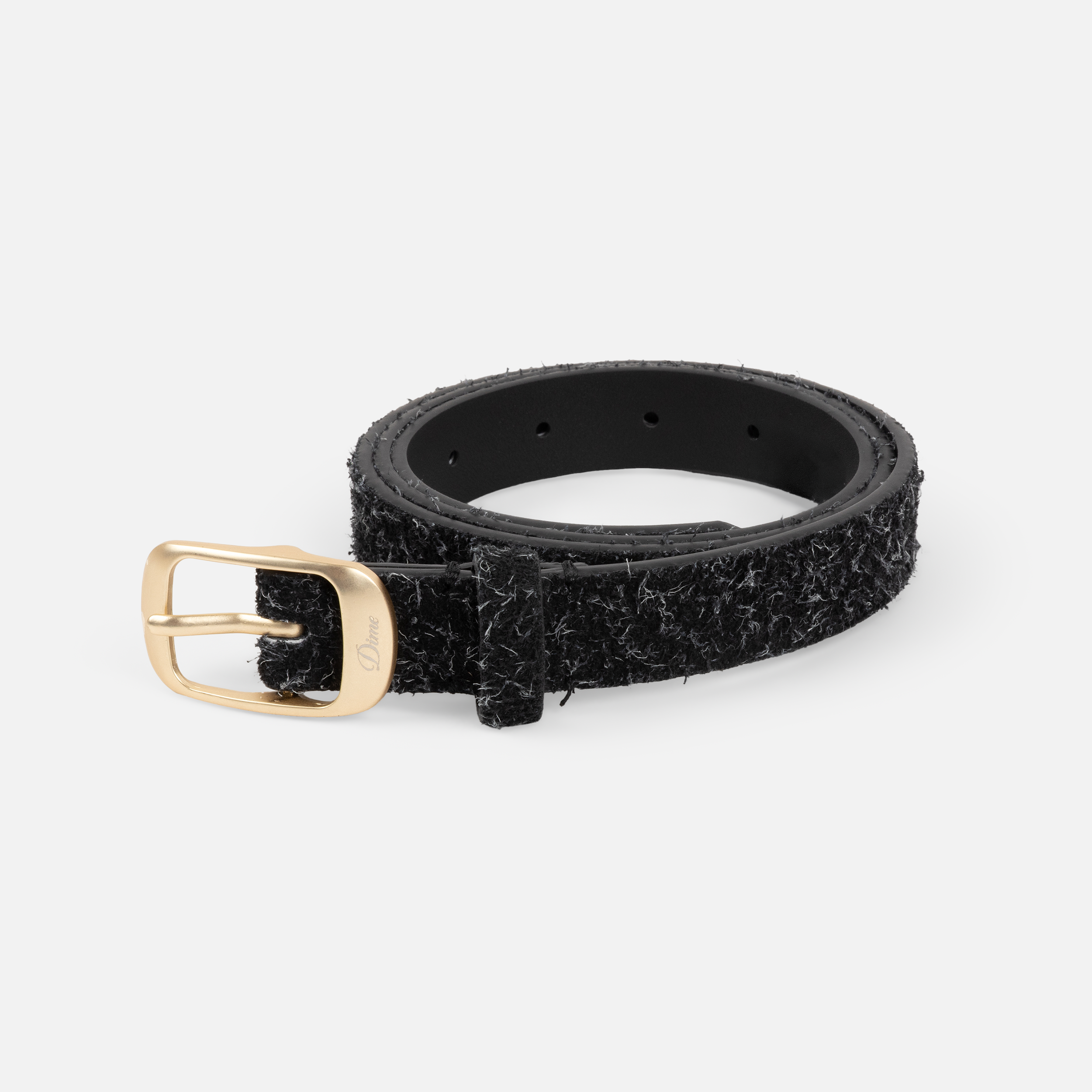 DIME DRESS LEATHER BELT - Shaggy Black