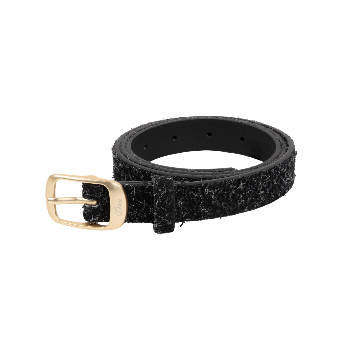 DIME DRESS LEATHER BELT - Shaggy Black