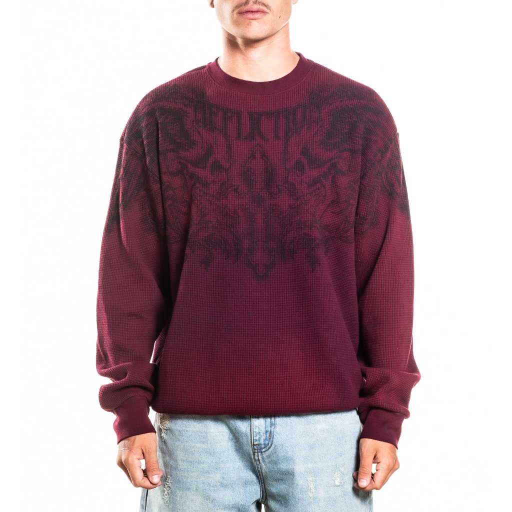 AFFLICTION WINGED UP LS THERMAL BURGUNDY POTASSIUM SPRAY