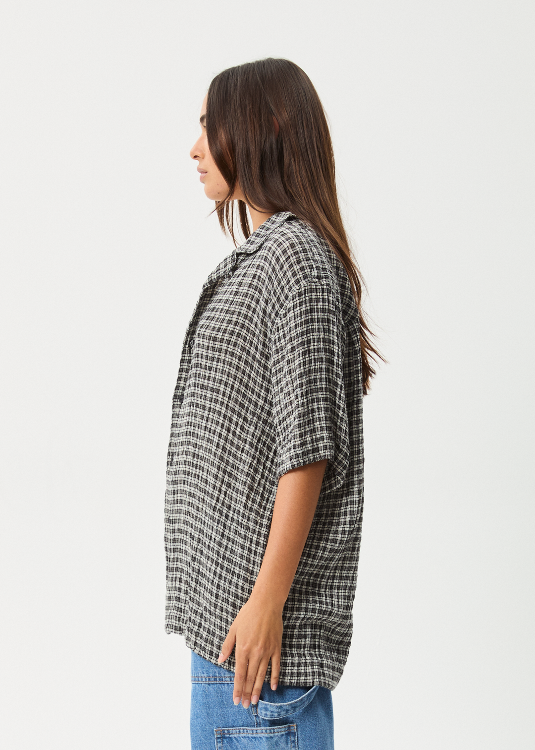 AFENDS W ASTA SEERSUCKER CUBAN SHORT SLEEVE SHIRT