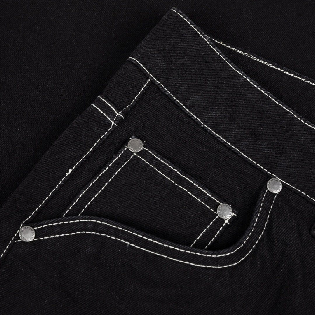 DIME Baggy Denim Pants Black — porté 3