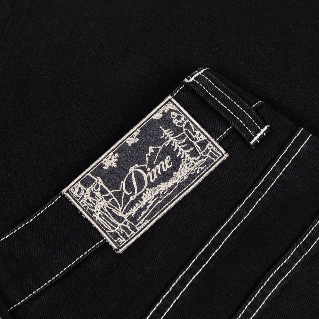DIME Baggy Denim Pants Black — porté 4