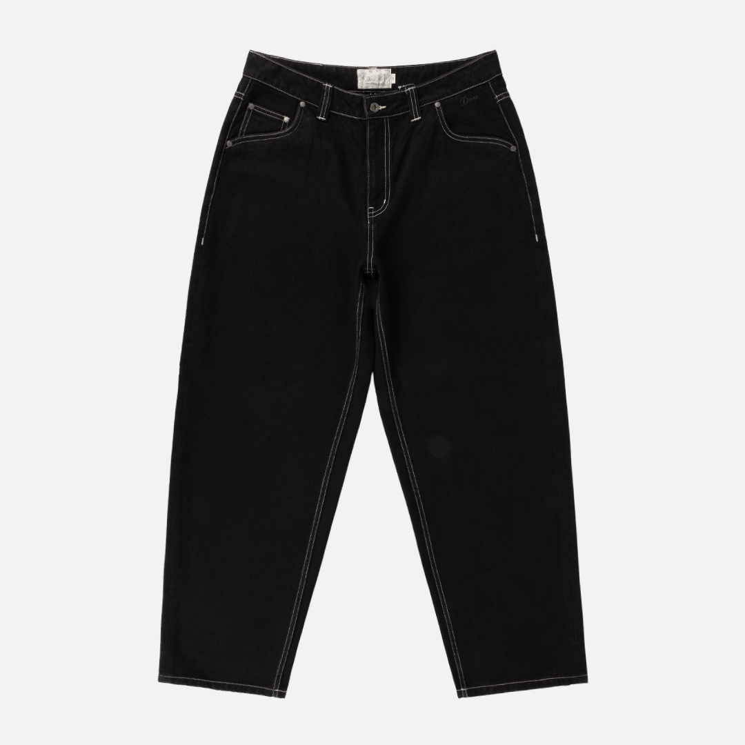 DIME Baggy Denim Pants Black — flat
