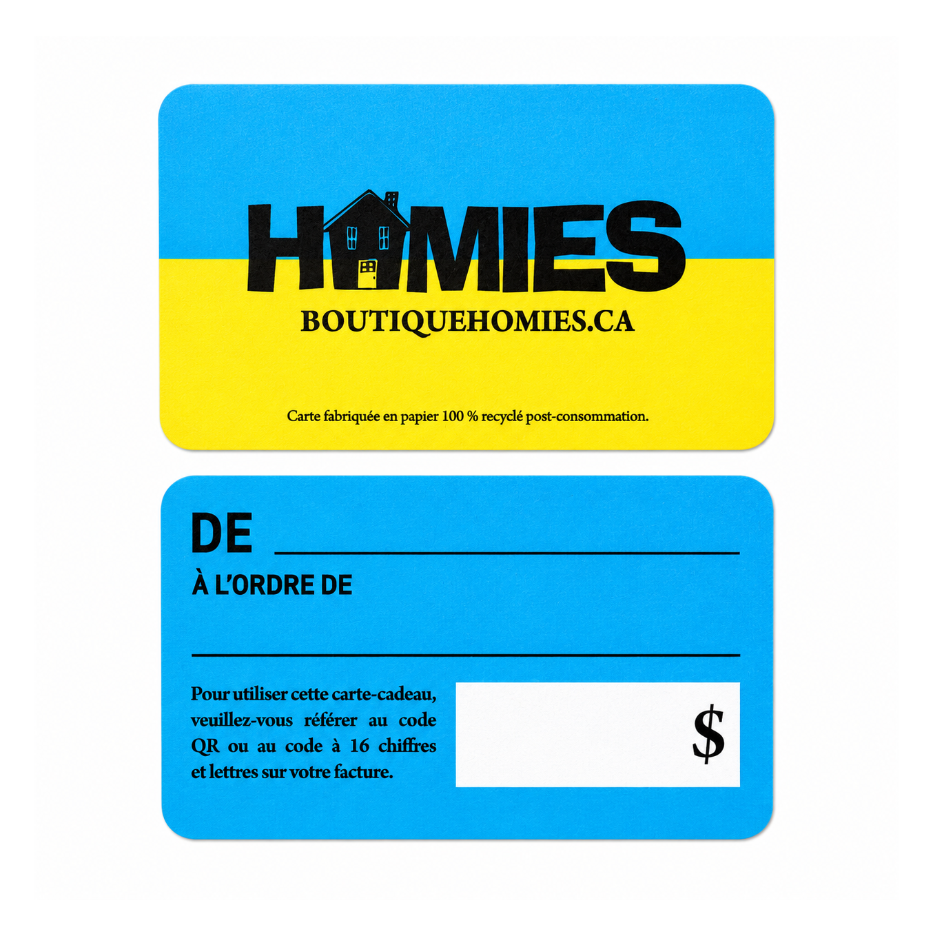Carte-cadeau Boutiques Homies