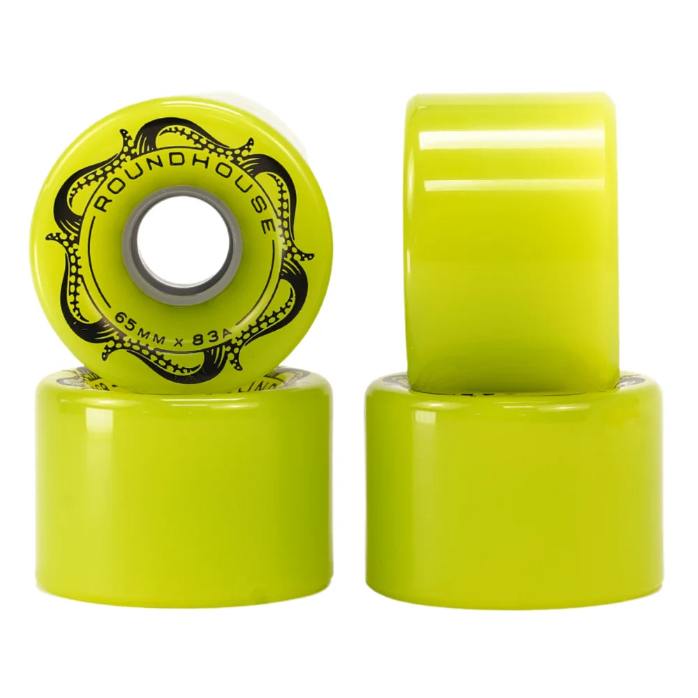 Carver Roundhouse Slick 65mm 83A Wheels - Green Glo - jeu de 4