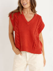 RHYTHM W STANLEY CABLE KNIT VEST