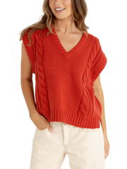 RHYTHM W STANLEY CABLE KNIT VEST