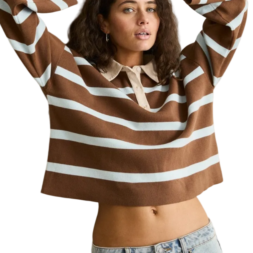 RHYTHM W RUGBY POLO KNIT SWEATER