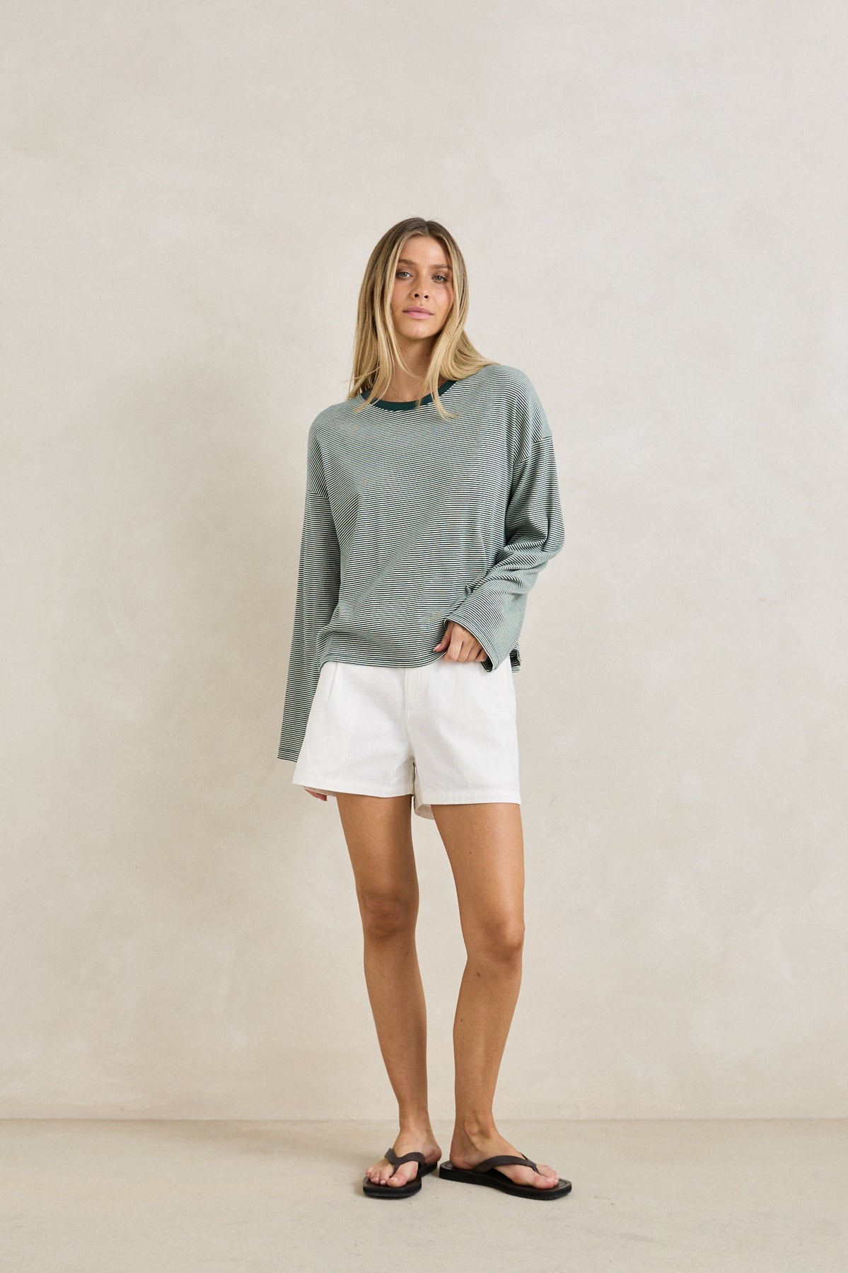 RHYTHM W LEXI STRIPE LS TOP