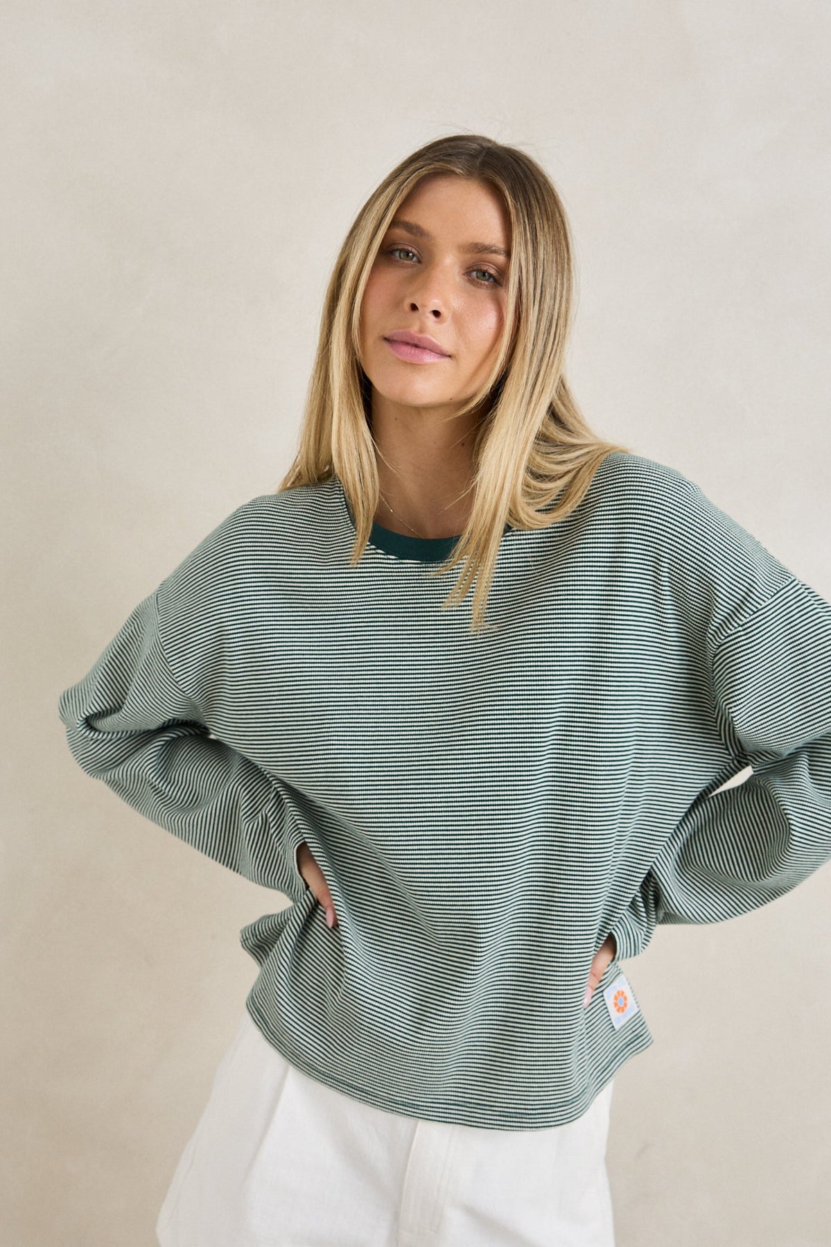 RHYTHM W LEXI STRIPE LS TOP