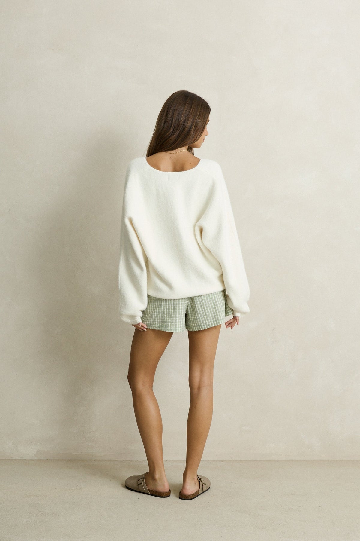 RHYTHM W ADELE OVERSIZED LS KNIT TOP - CREAM