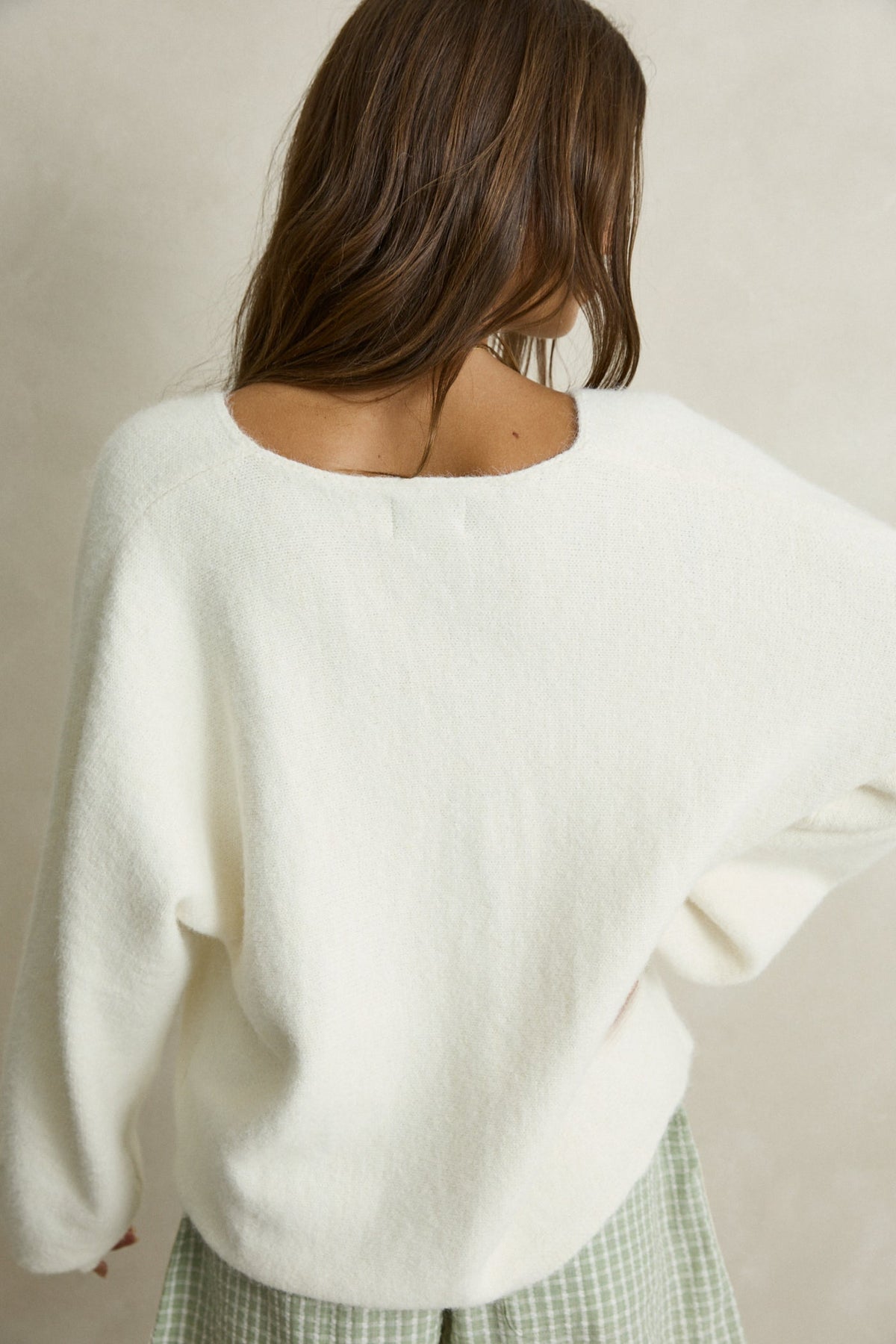 RHYTHM W ADELE OVERSIZED LS KNIT TOP - CREAM