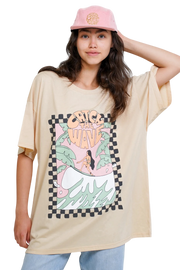 NOTICE THE RECKLESS W CATCH THE WAVE OVRERSIZED TEE