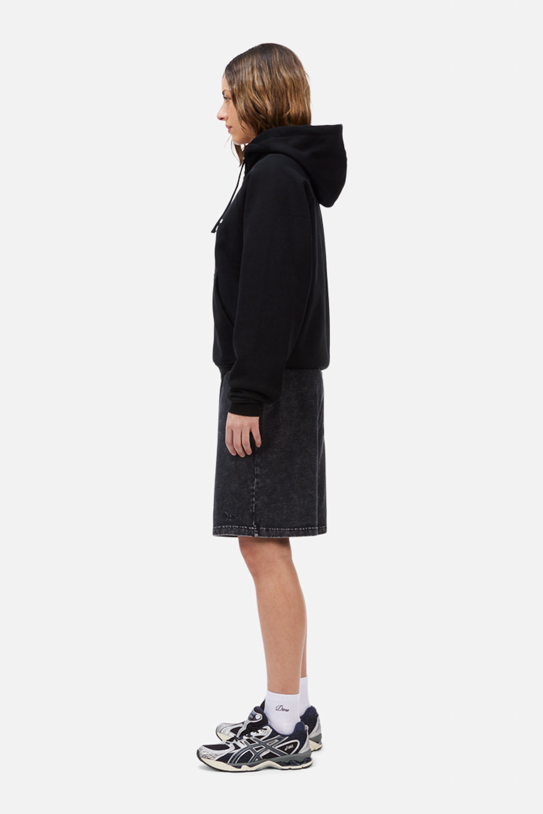 Dime Classic Small Logo Zip Hoodie Noir - Look 2