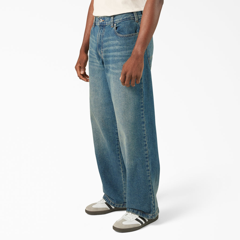 Dickies Hilham Loose Fit Jeans Khaki Tinted Blue - profil