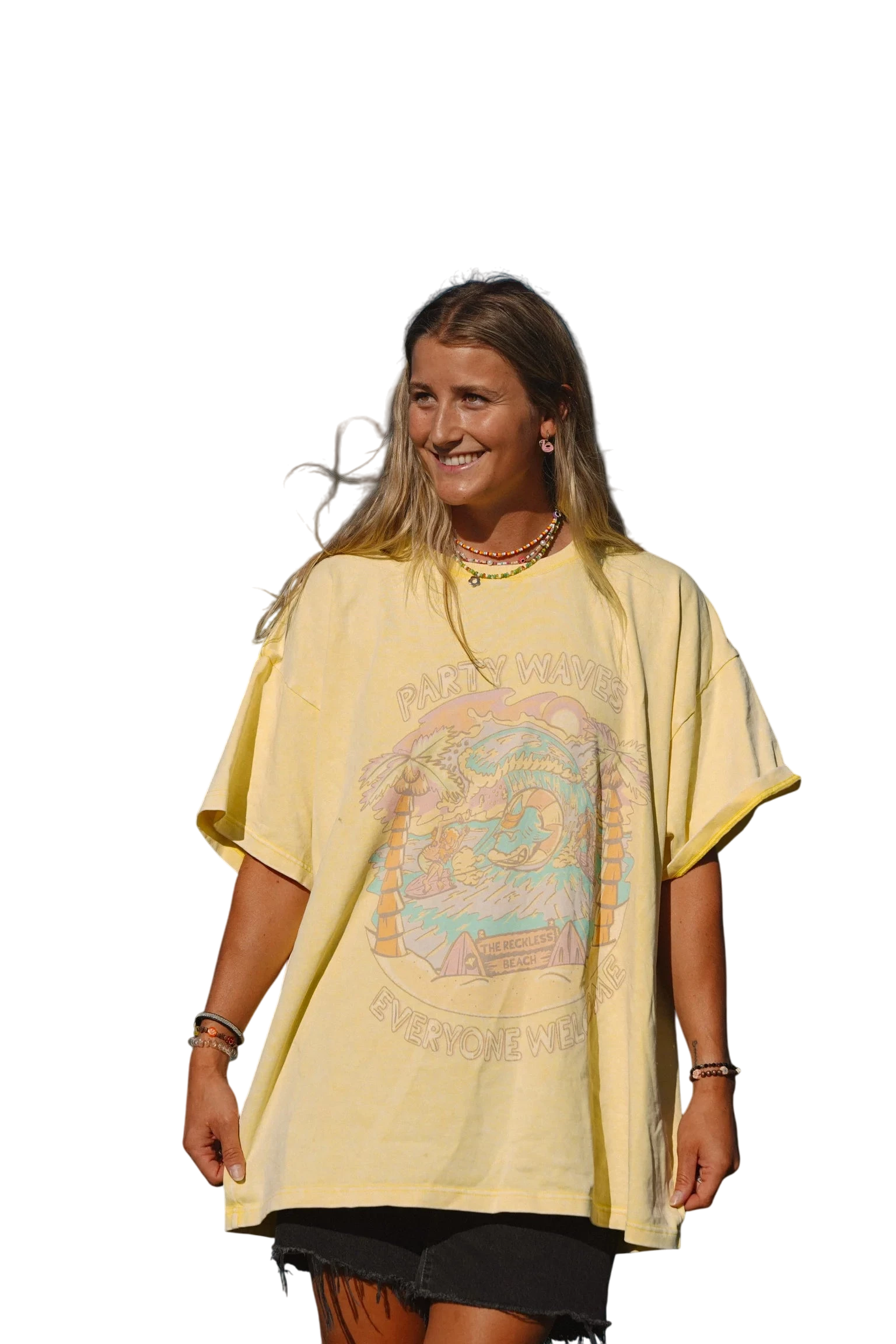 INSTRUCTIONS THE RECKLESS W PARTY WAVE OVERSIZED TEE