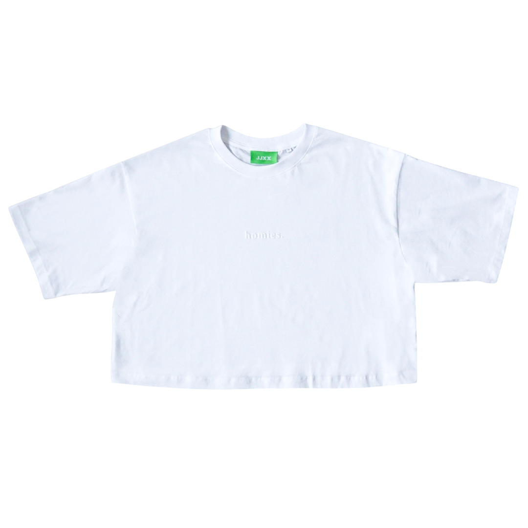 HOMIES W SERIF CROPPED TEE