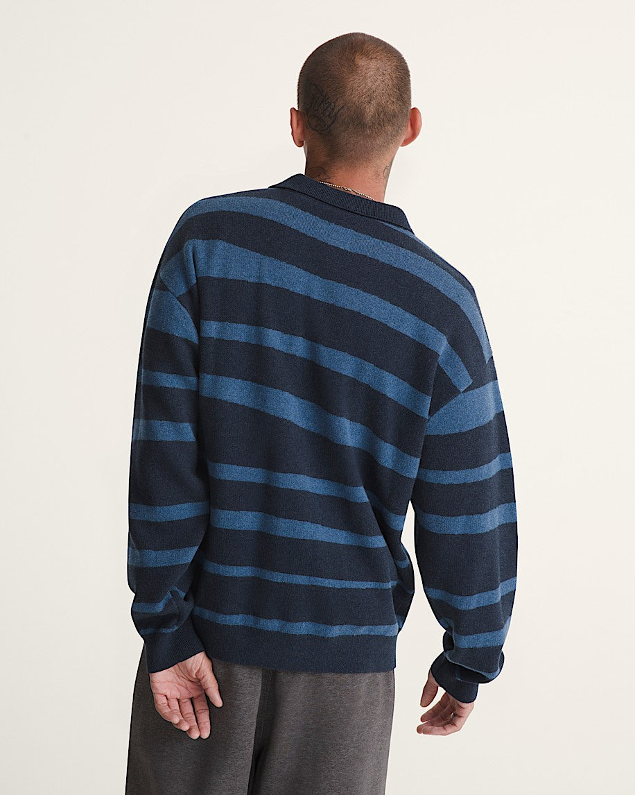 VANS DAVIS STRIPE SWEATER POLO LS