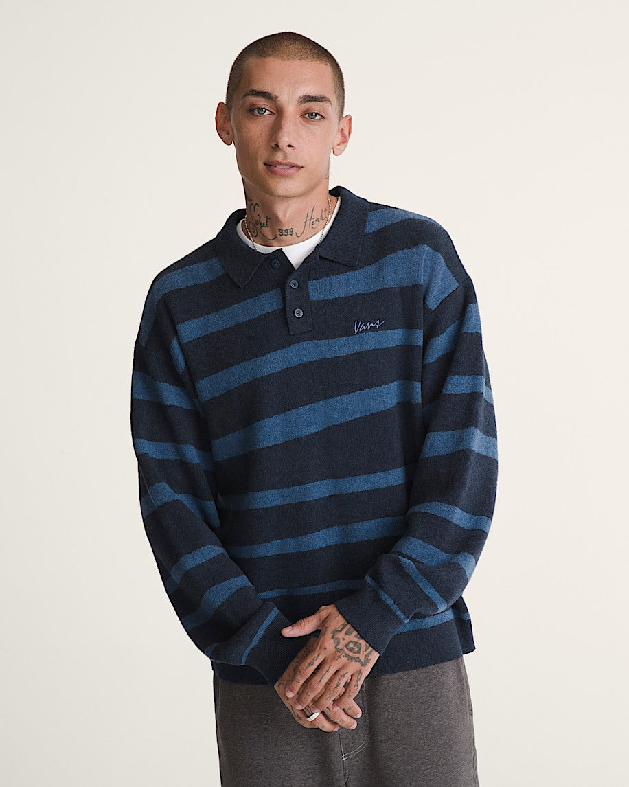 VANS DAVIS STRIPE SWEATER POLO LS