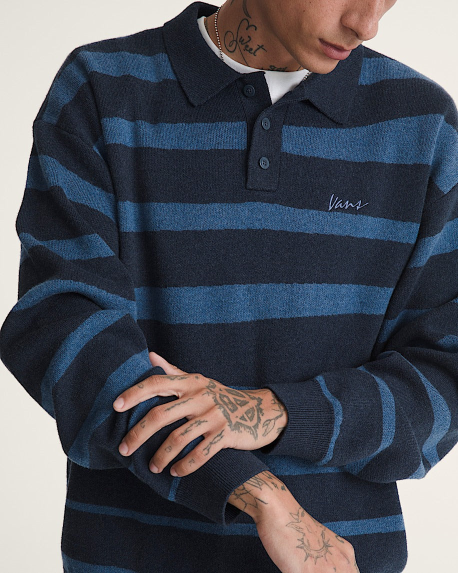 VANS DAVIS STRIPE SWEATER POLO LS