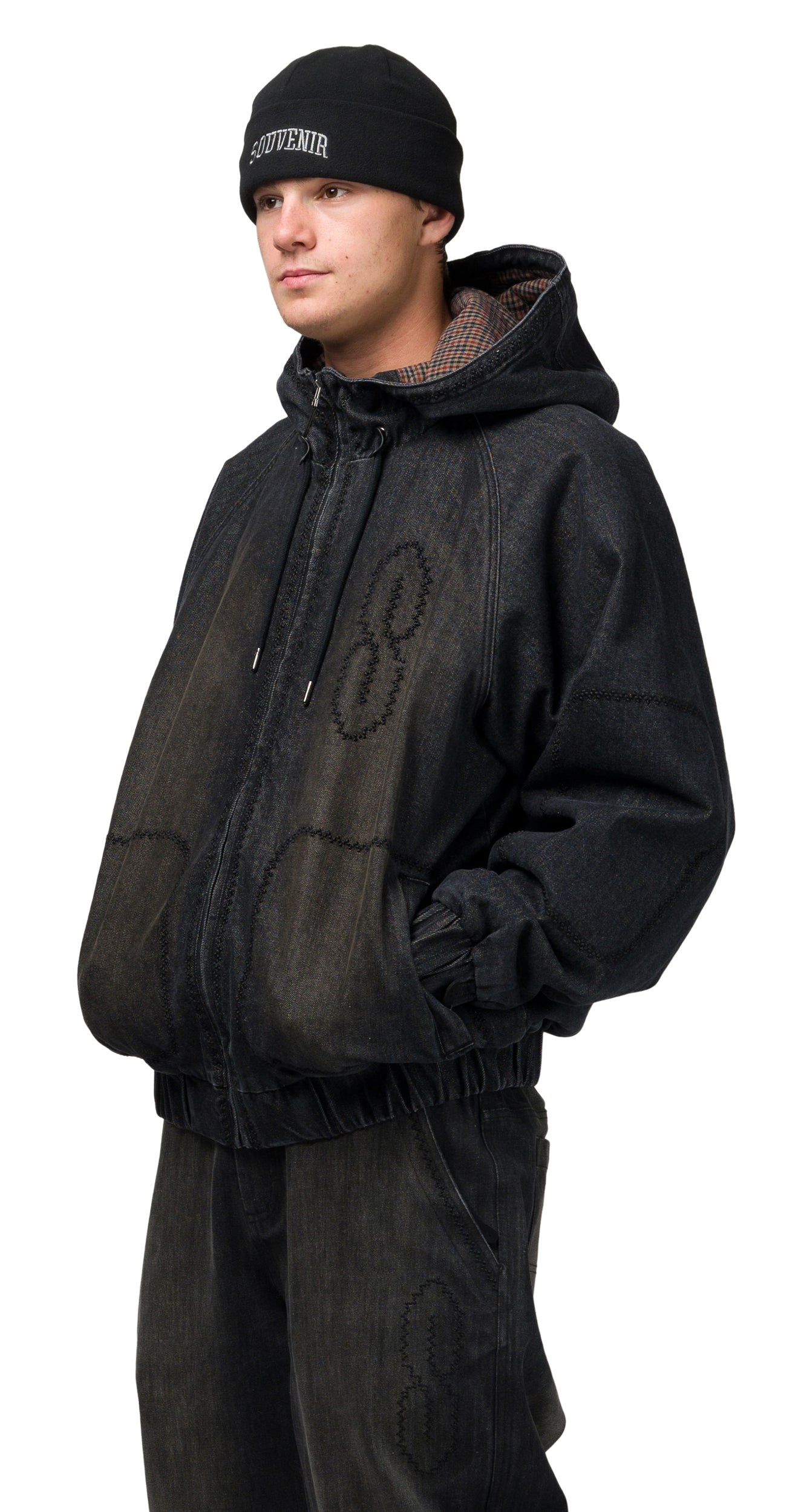 SOUVENIR DENIM BOMBER BLACK