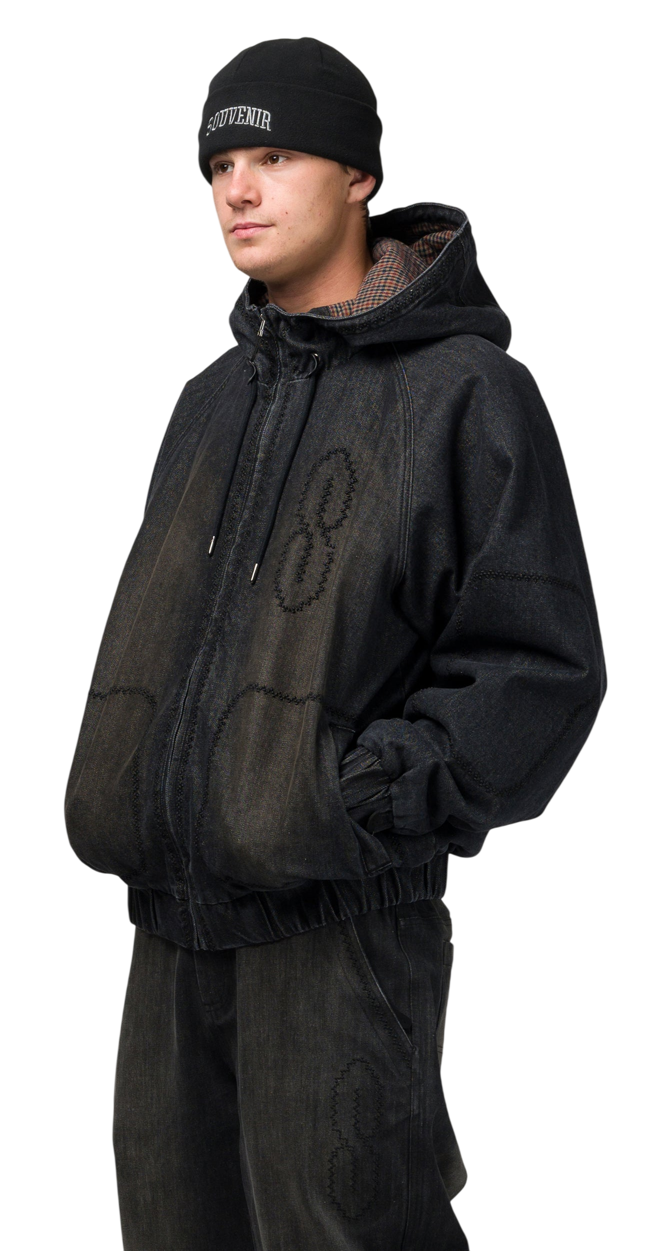 SOUVENIR DENIM BOMBER BLACK
