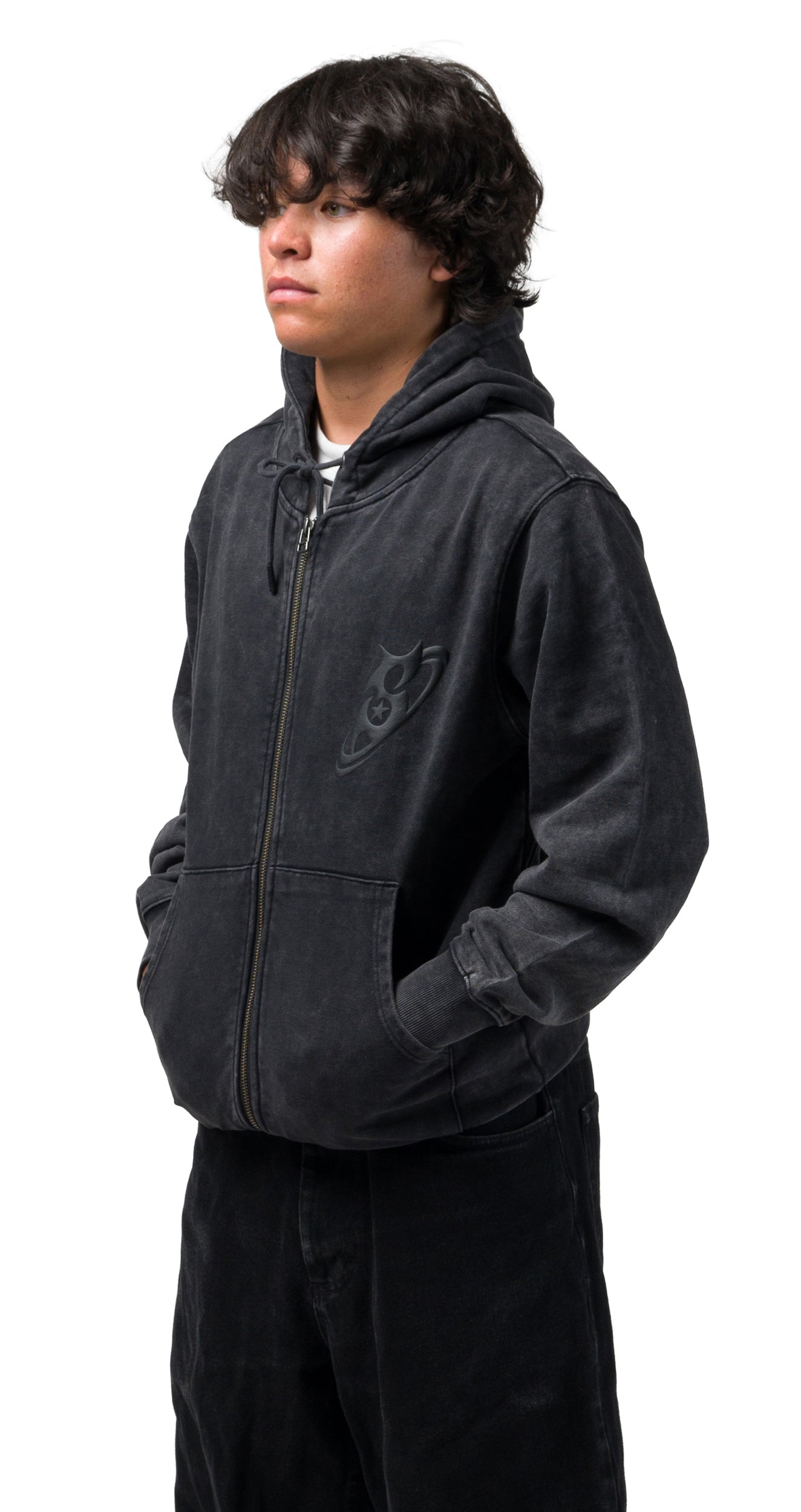 SOUVENIR DIRTY ZIP HOODY DIRTY BLACK