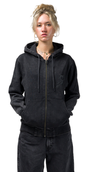 SOUVENIR DIRTY ZIP HOODY DIRTY BLACK