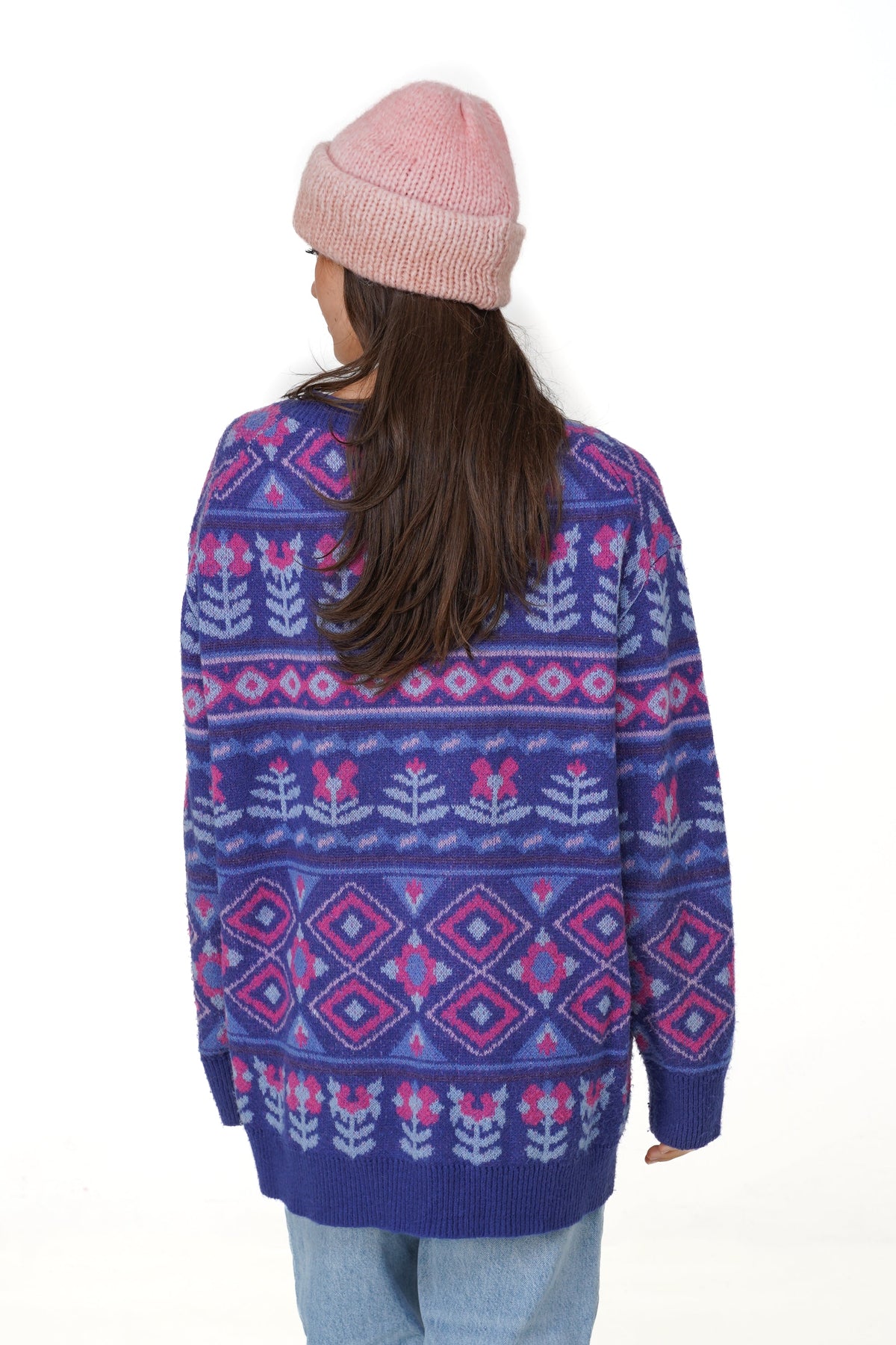 NOTICE THE RECKLESS W BLUE DUSK SWEATER