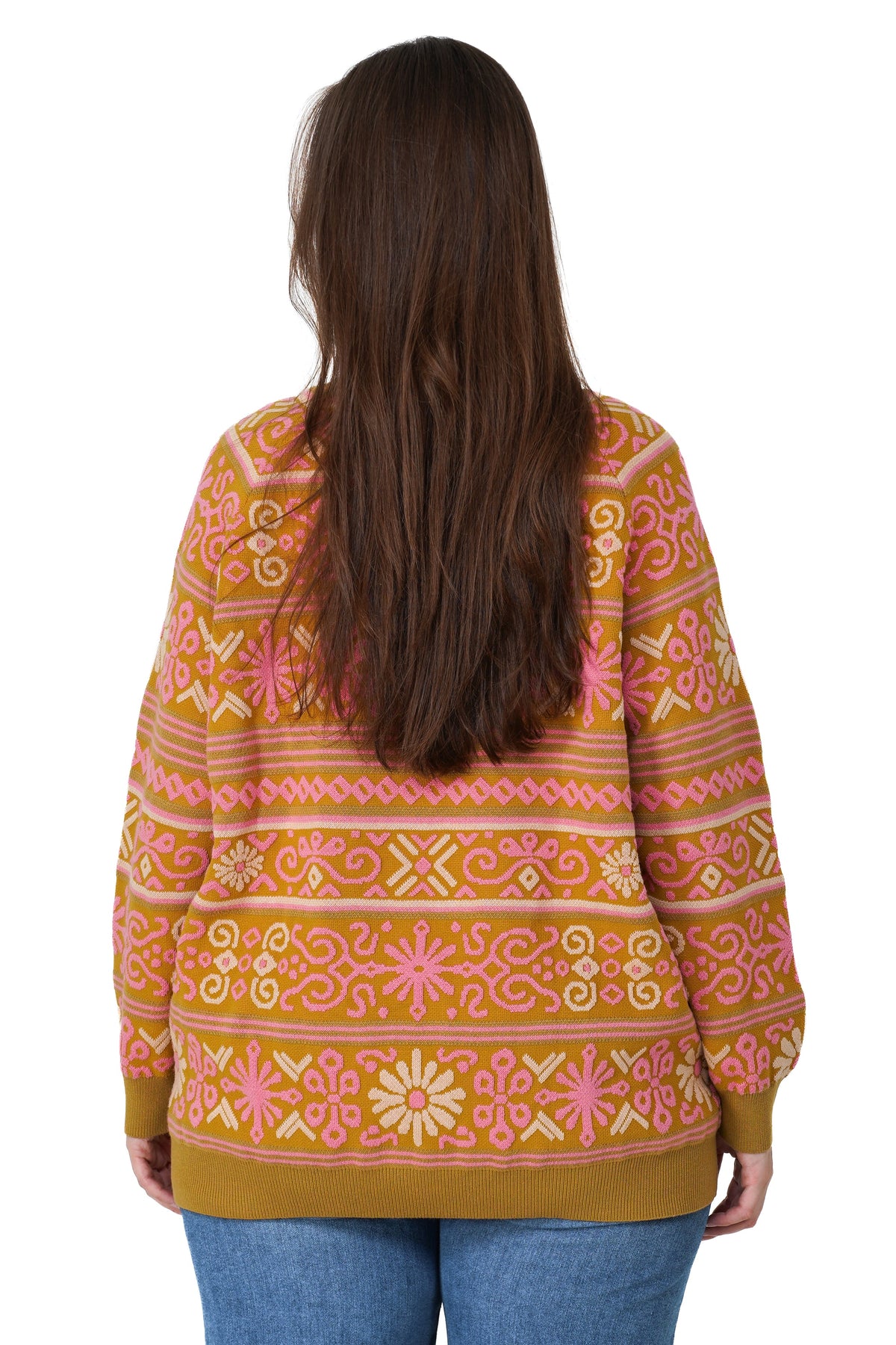 NOTICE THE RECKLESS W NORDIC FLORA TEXTURED SWEATER