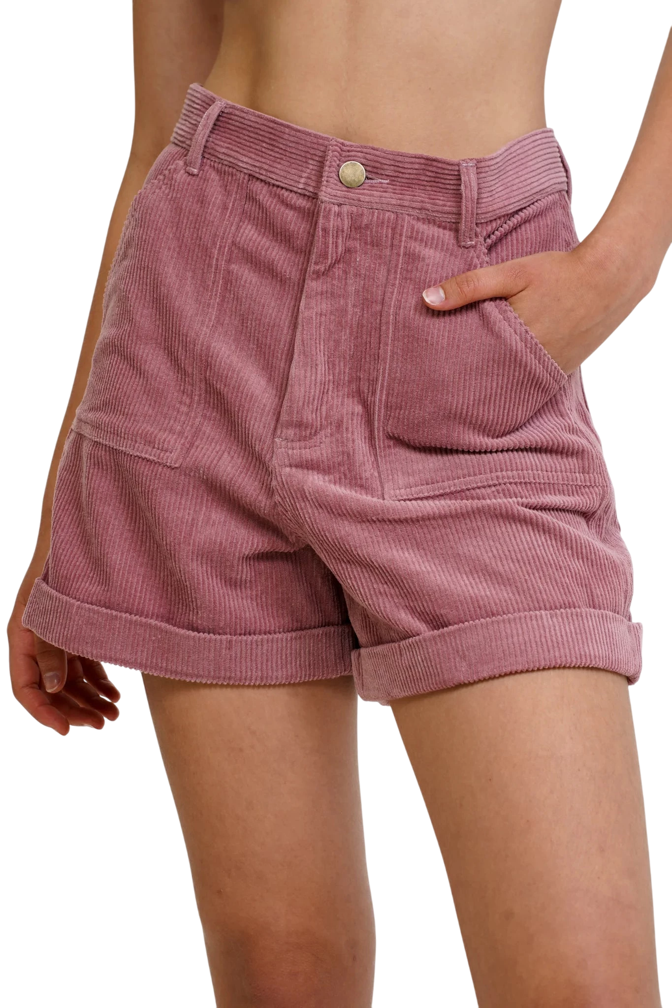 INSTRUCTIONS THE RECKLESS W BURGUNDY CORDUROY SHORT