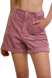 INSTRUCTIONS THE RECKLESS W BURGUNDY CORDUROY SHORT