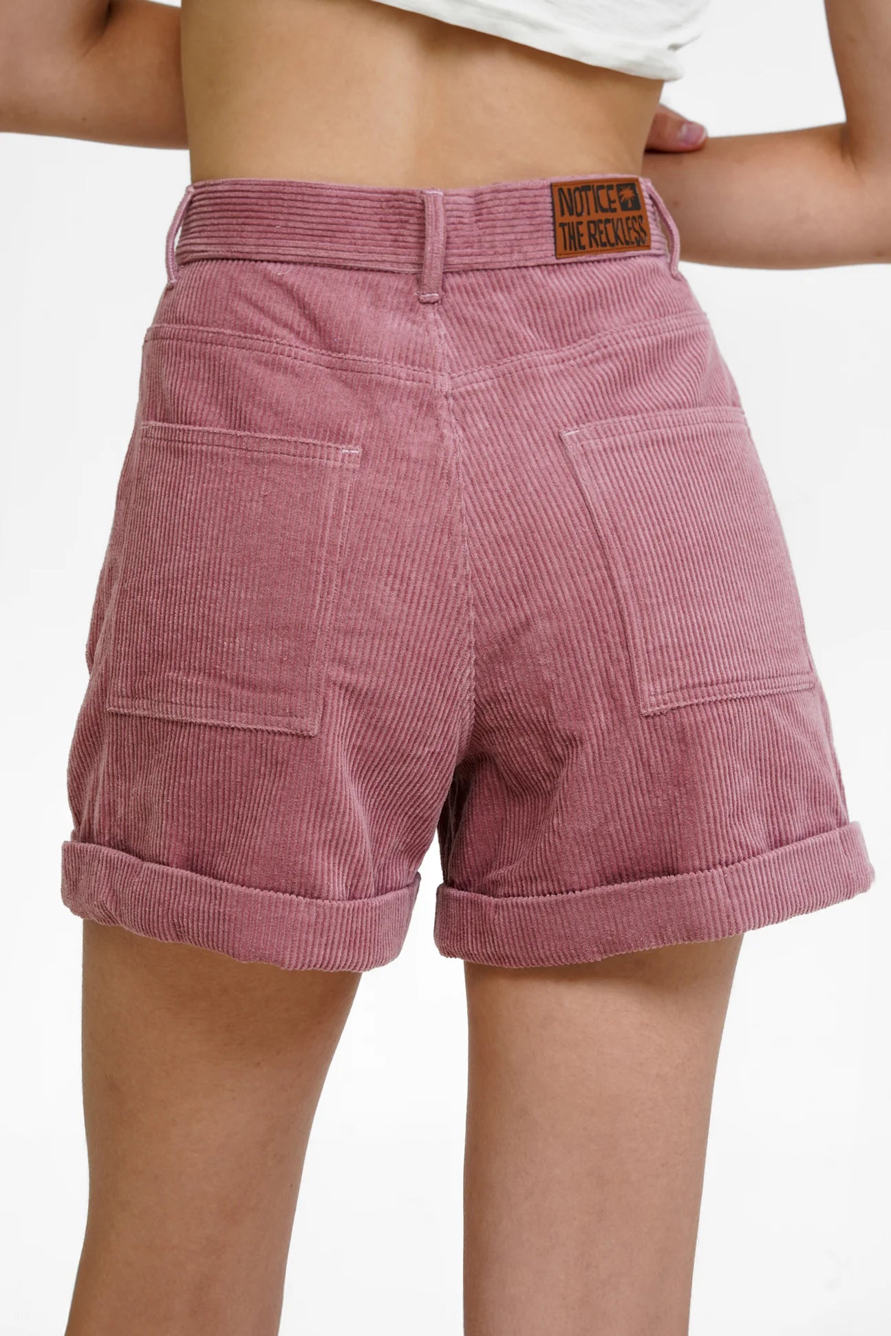 INSTRUCTIONS THE RECKLESS W BURGUNDY CORDUROY SHORT