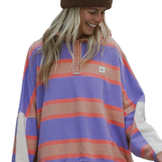NOTICE THE RECKLESS RETRO STRIPE POLO SHIRT