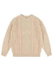 SOUVENIR ENGINEERED CABLE KNIT SWEATER