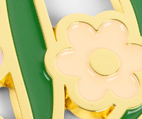 DIME OVERSIZED FLORAL KEYCHAIN - Gold swatch