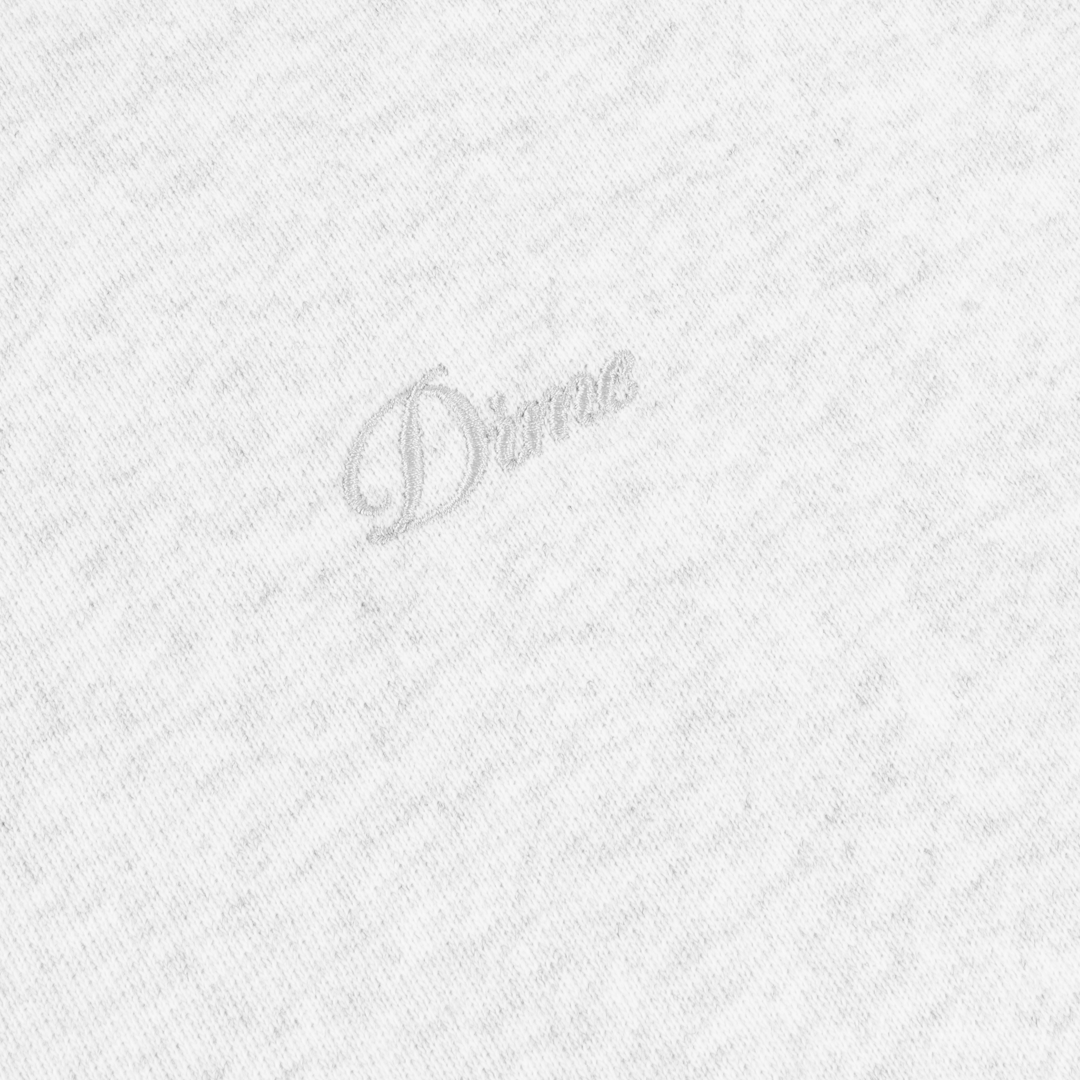 Dime Cursive Small Logo Hoodie Cendré - Détail tissu