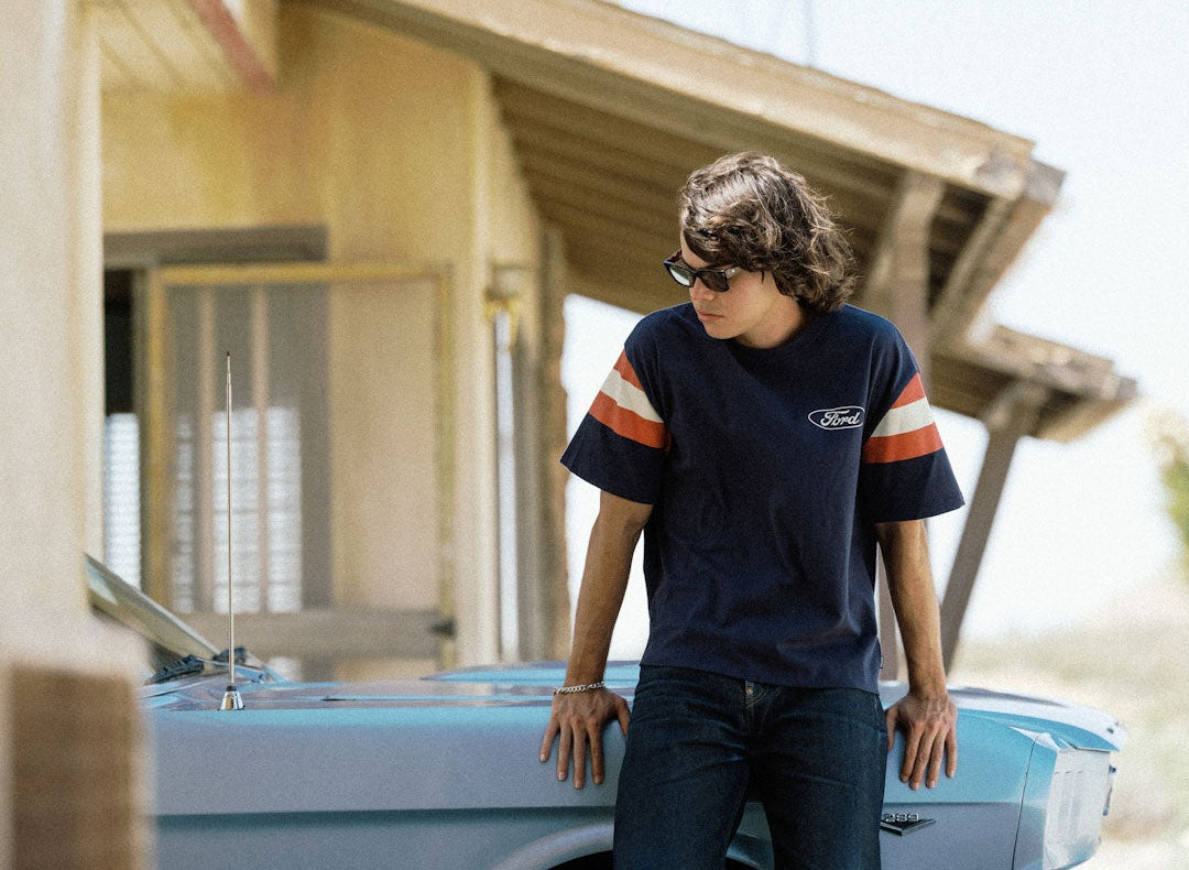 BRIXTON X FORD BUILT TOUGH JERSEY - American Navy