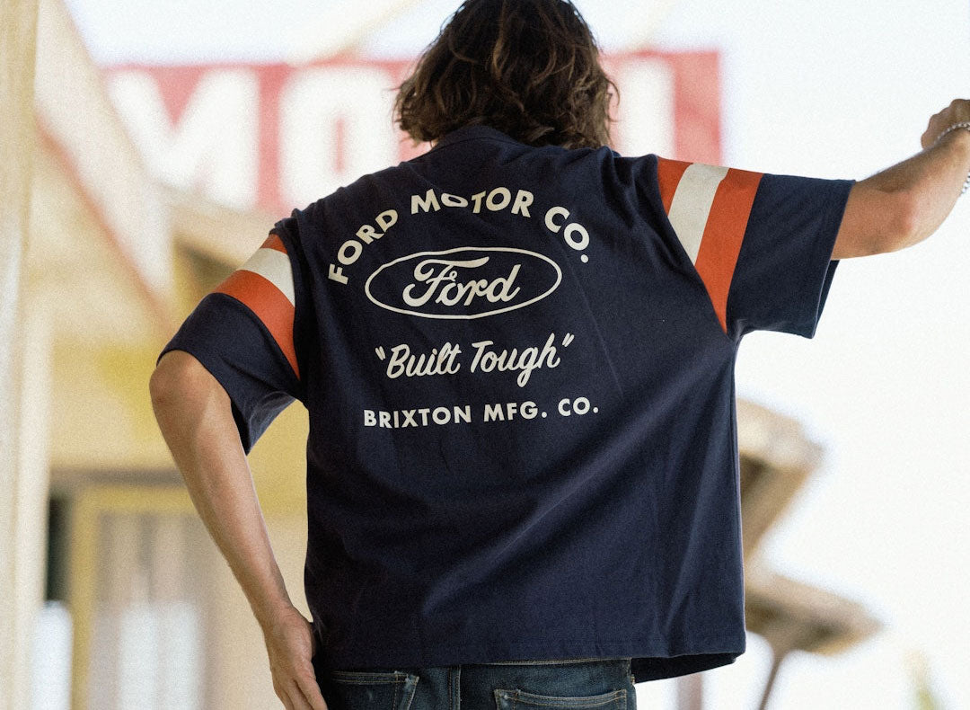 BRIXTON X FORD BUILT TOUGH JERSEY - American Navy