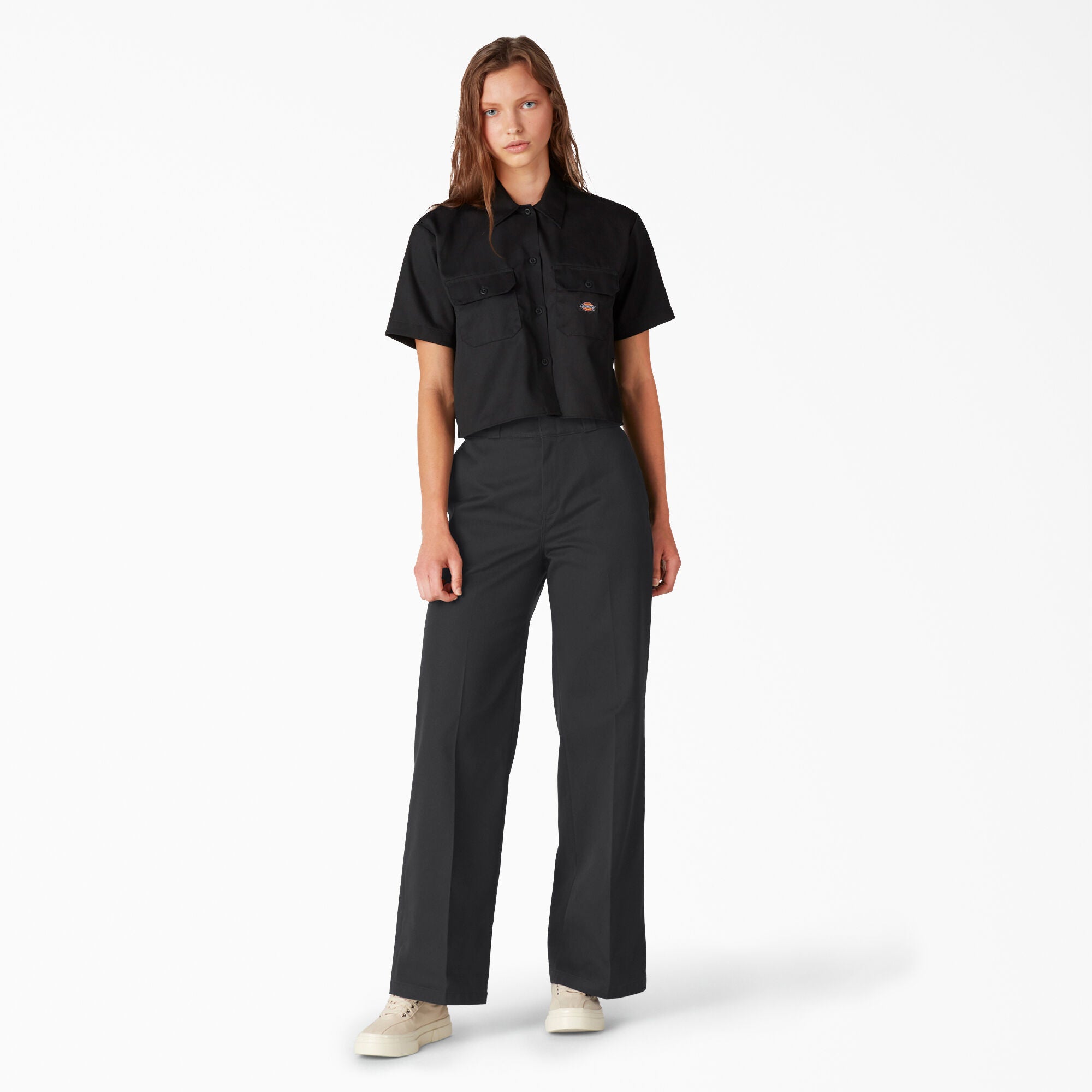 DICKIES W WIDE LEG TWILL PANT 