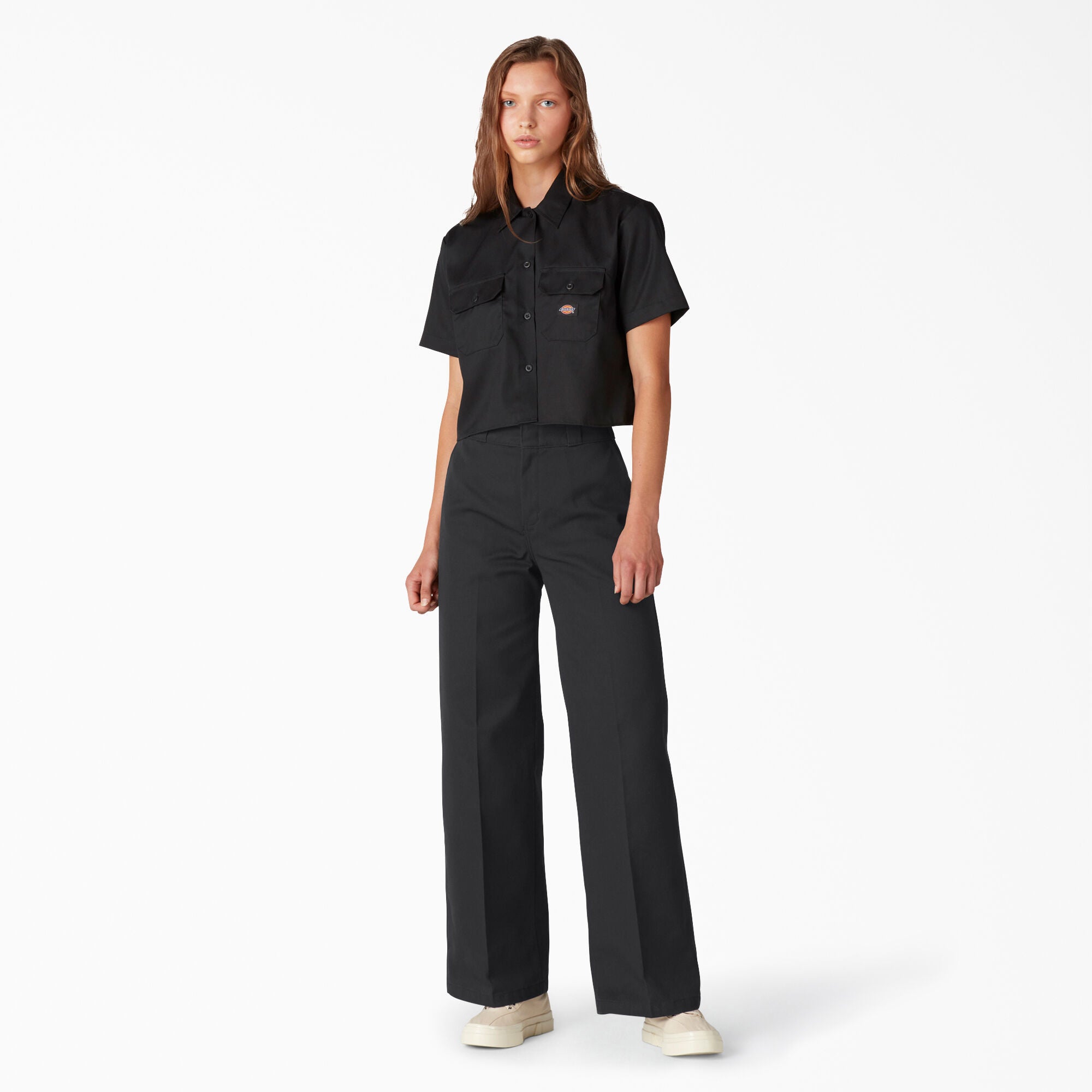DICKIES W WIDE LEG TWILL PANT 