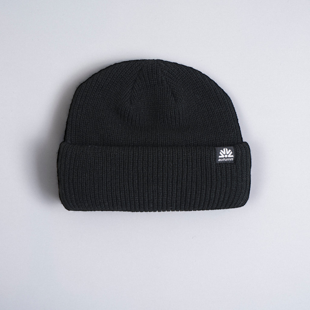 AUTUMN DOUBLE ROLL BEANIE coloris Black