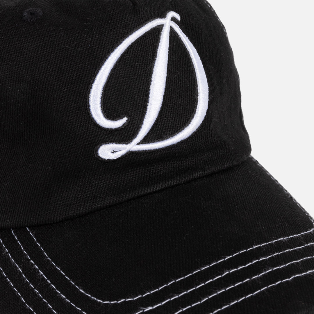 DIME Cursive Denim Worker Cap Black — porté 1