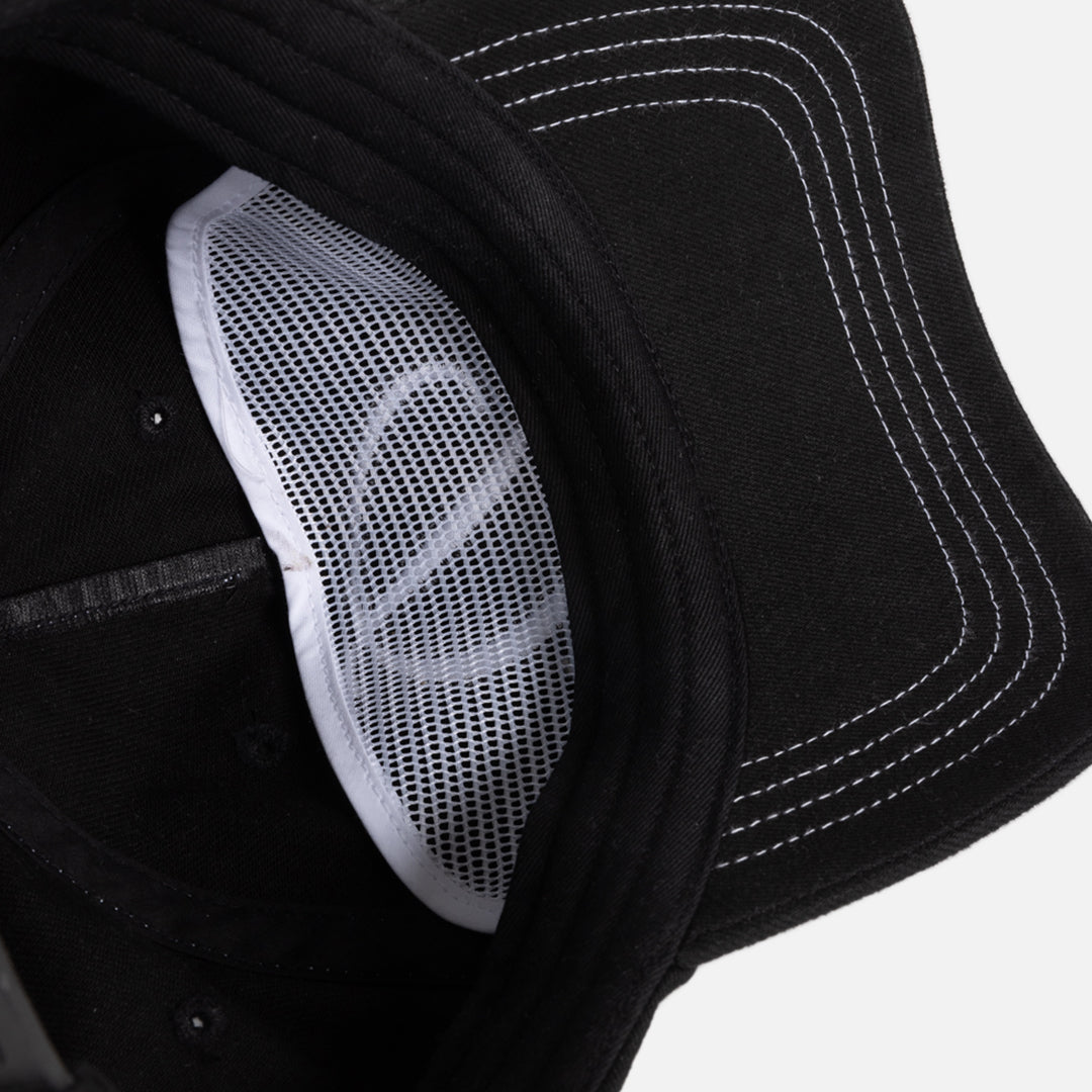 DIME Cursive Denim Worker Cap Black — porté 2