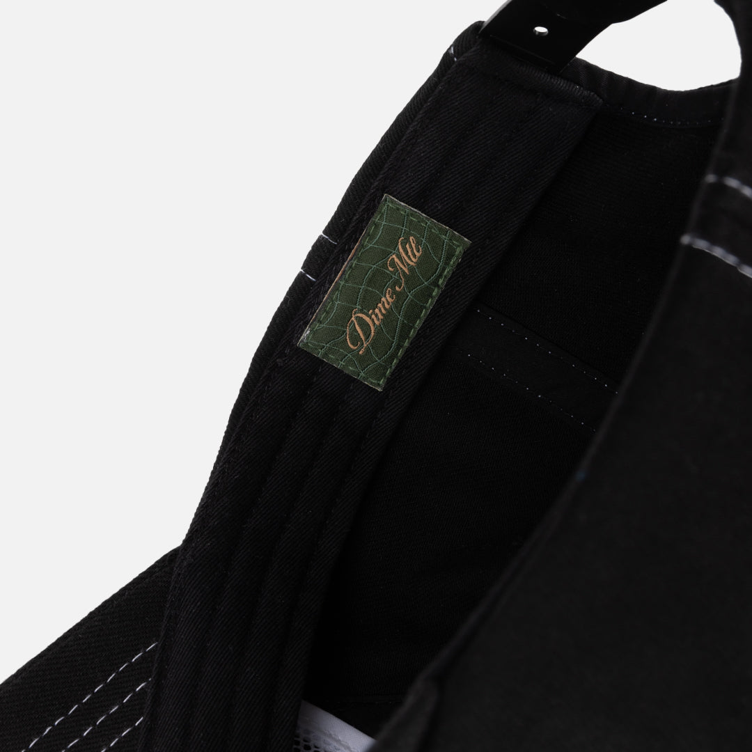 DIME Cursive Denim Worker Cap Black — porté 3