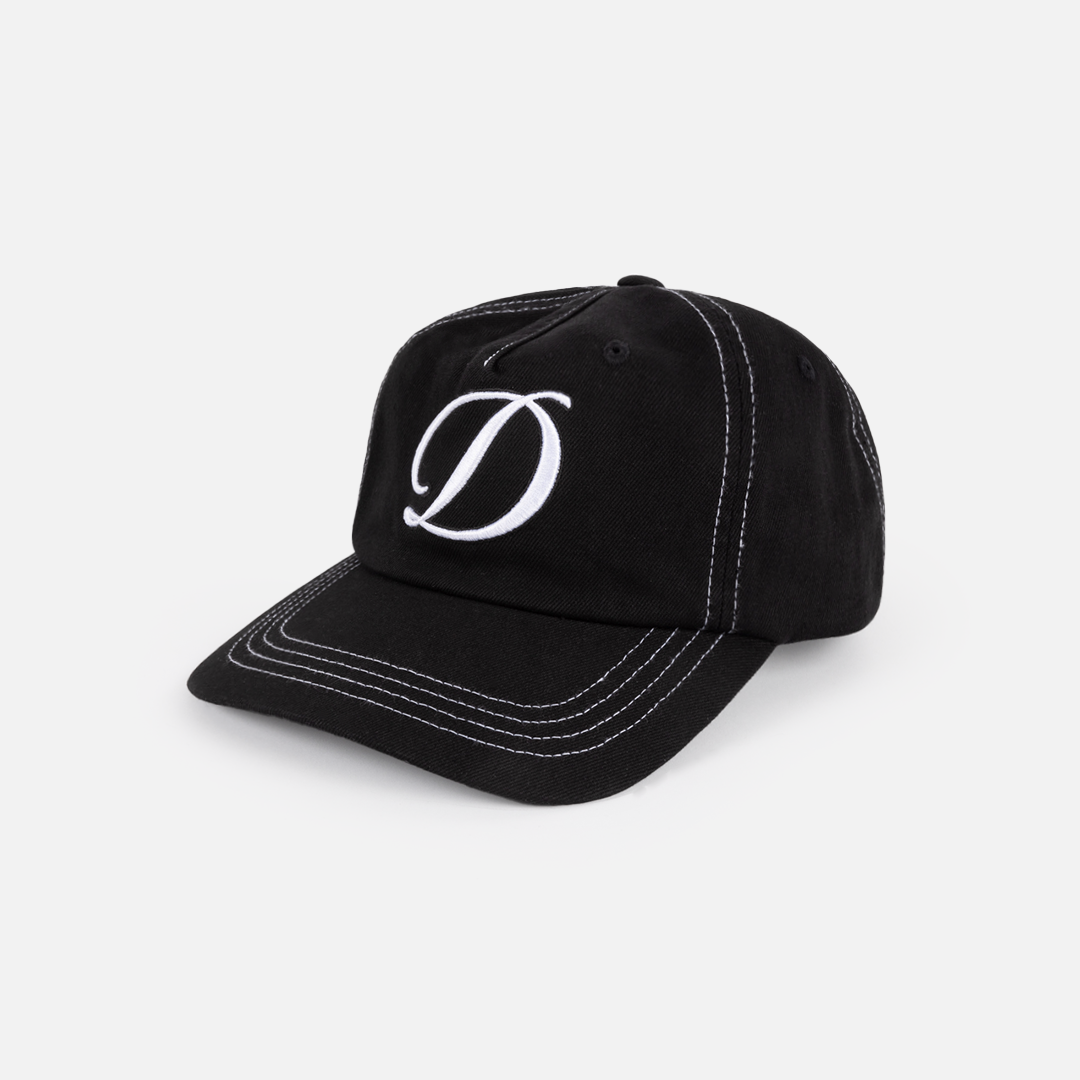 DIME Cursive Denim Worker Cap Black — flat 1