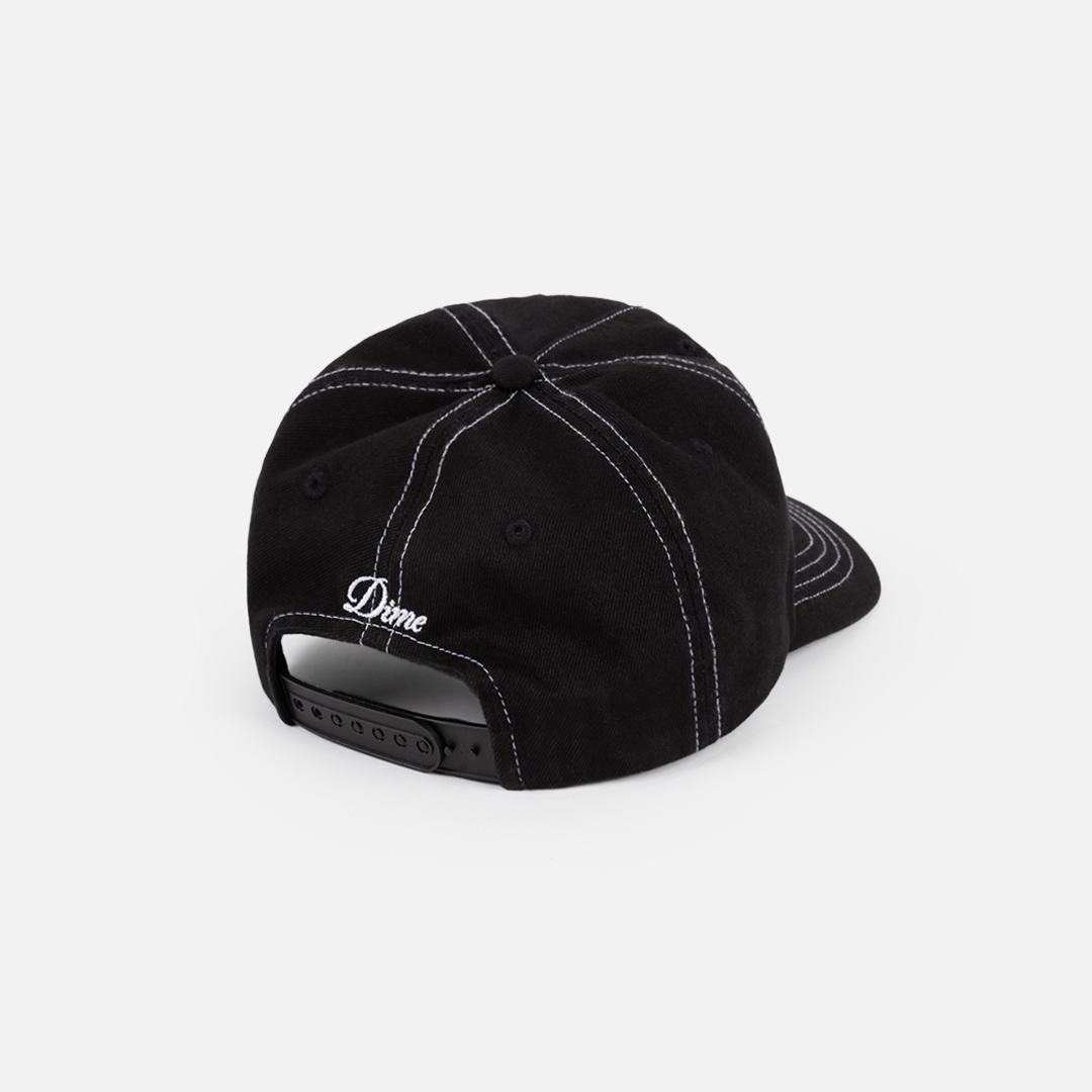 DIME Cursive Denim Worker Cap Black — flat 2