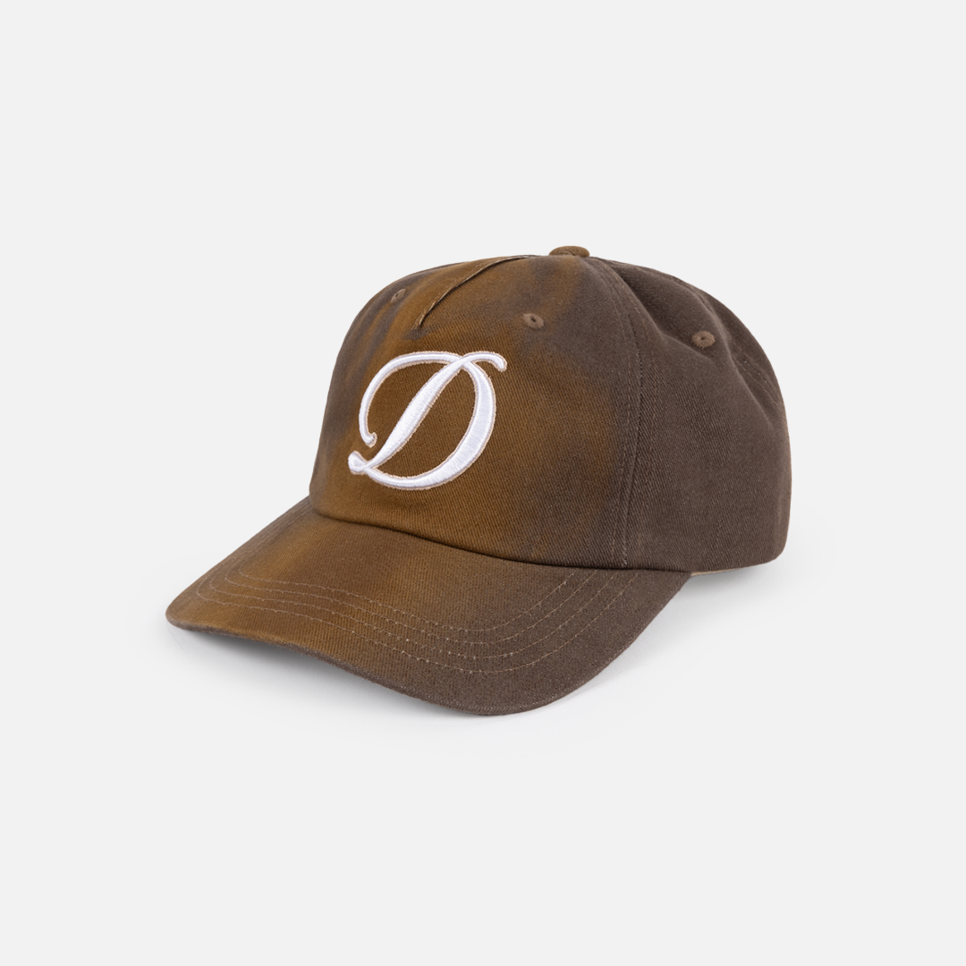 DIME Cursive Denim Worker Cap Brown — flat 1