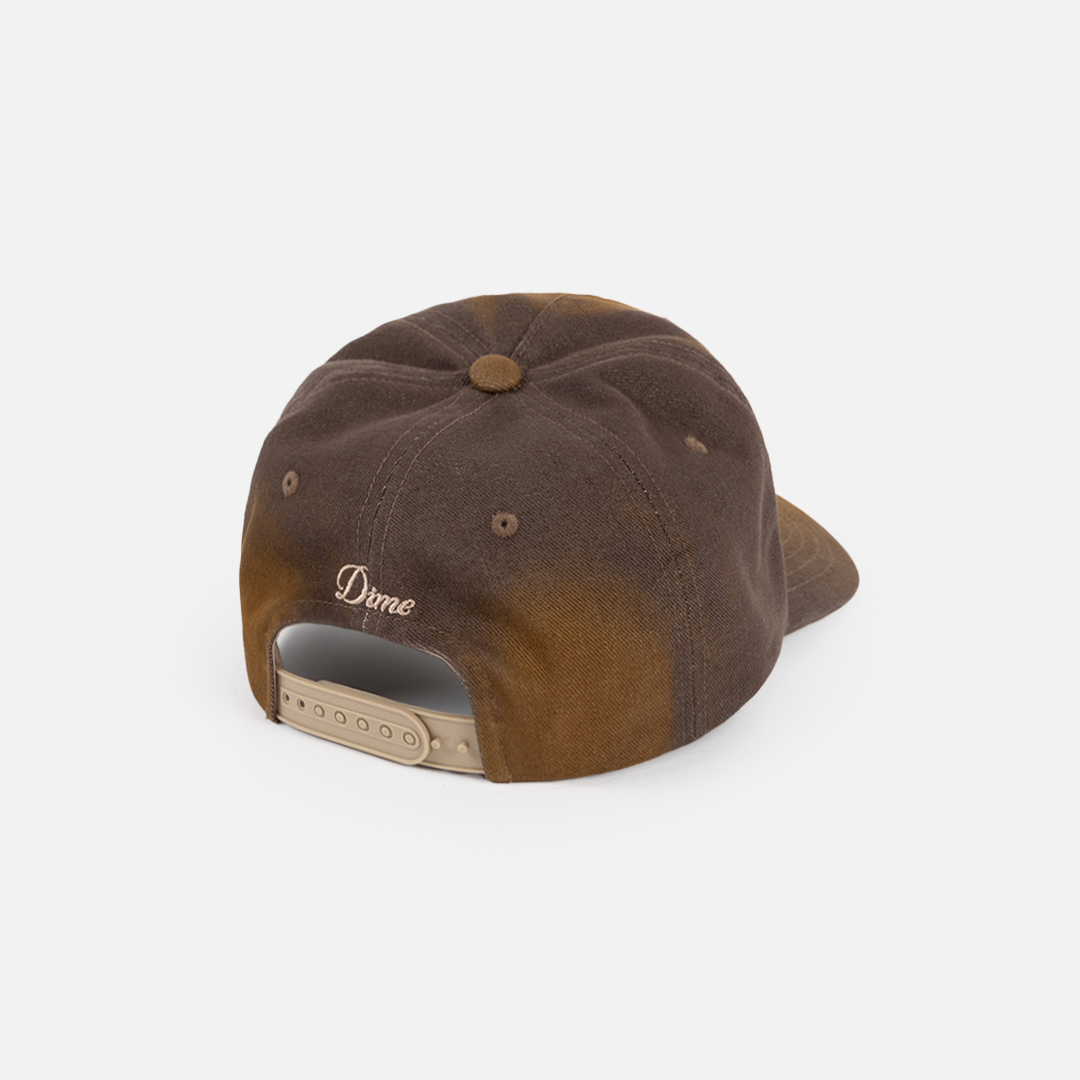 DIME Cursive Denim Worker Cap Brown — flat 2